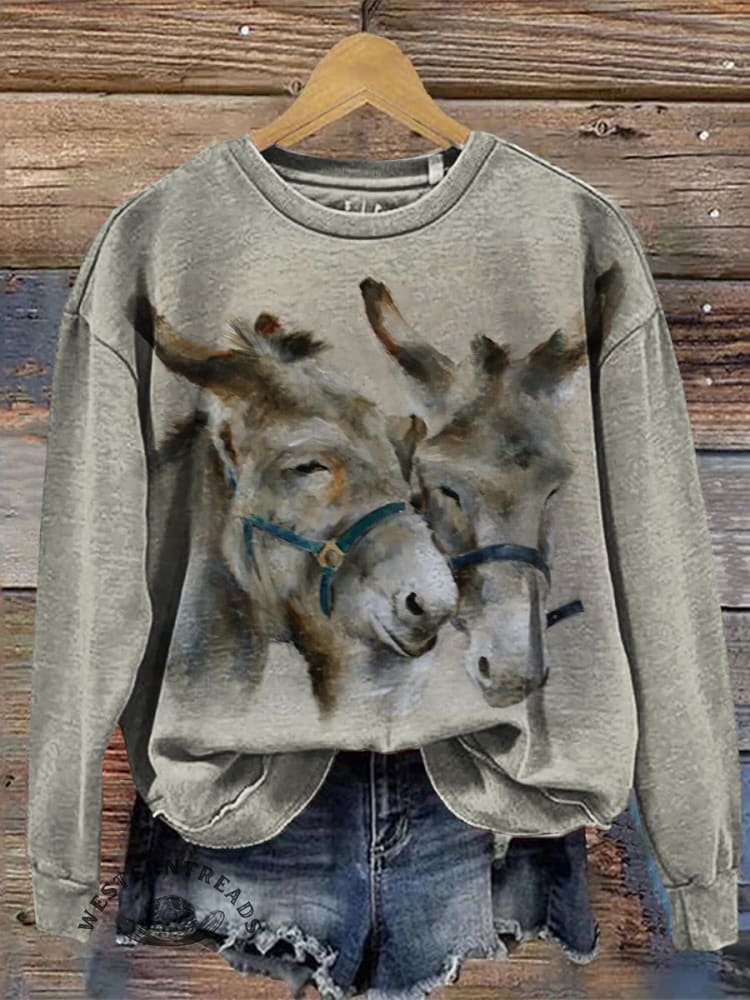 Vintage Pattern Casual Cotton Sweatshirt