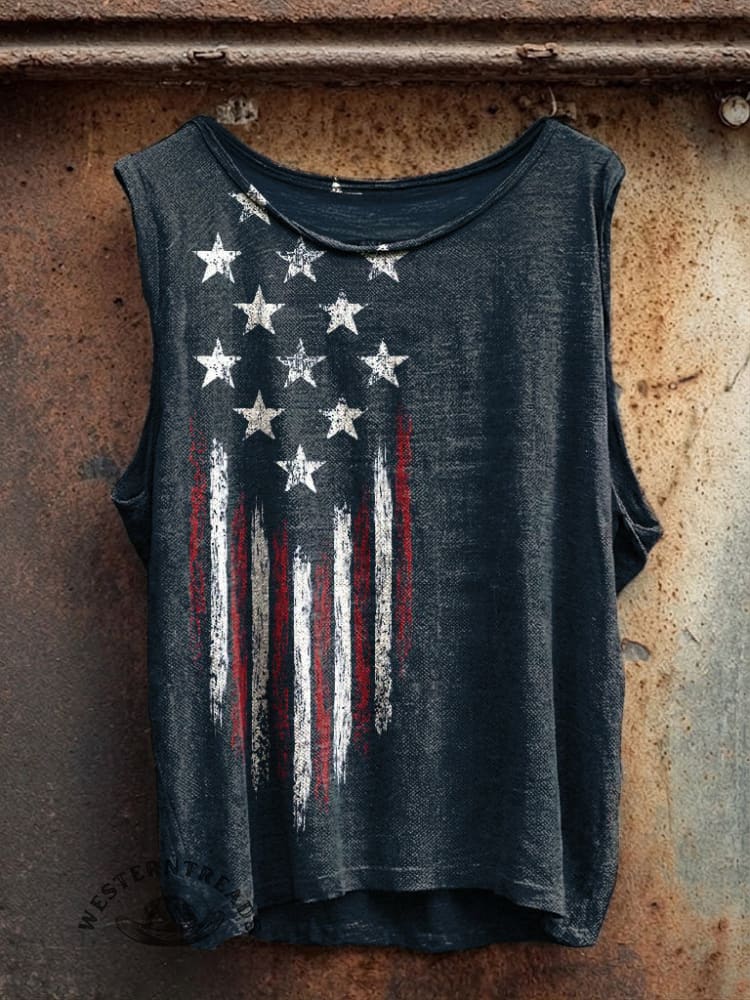 Women's Vintage Independence Day Print Casual Tank Top