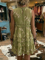 Floral Print Casual Ruffle Sleeveless Dress
