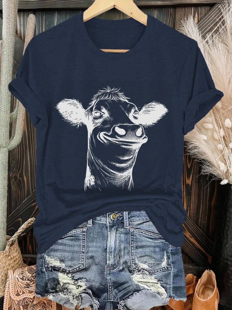Funny Cow Print T-shirt