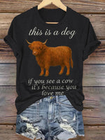 Cow Print Casual T-shirt