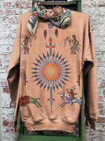 Vintage Western Art Print Casual Sweatshirt