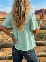 Women's Retro Ruffle Knot Casual Shirt