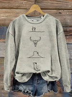 Simple Western Art Casual Cotton Sweatshirt