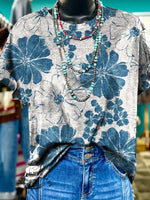 Retro Floral Print T-shirt