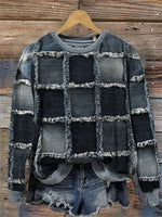 Western Retro Art Prints Casual Cotton Sweatshirt