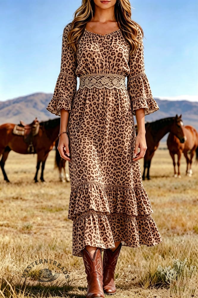 Wild West Crochet Lace Maxi Dress