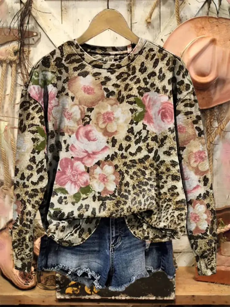 Vintage Western Art Print Sweatshirt