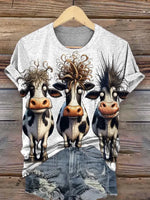Funny Cow Art Print Classic Short-sleeved T-shirt