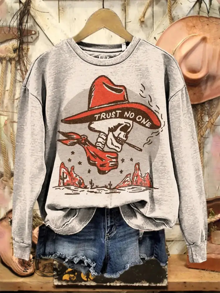Vintage Western Art Print Sweatshirt