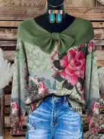 Women's Vintage Christmas Print Casual Sweater