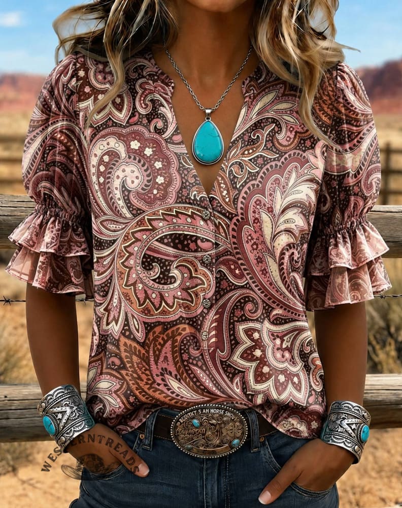 Vintage Art Print Comfortable Summer Fabrics Casual Shirt