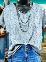 3d Floral Visuals V-neck T-shirt