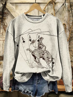 Women's Western Art Print Casual Sweatshirt