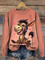 Retro Donkey Casual Cotton Sweatshirt