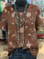 Vintage Art Print Casual T-shirt