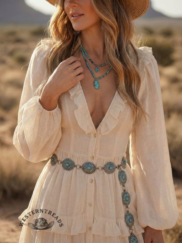 Women's V-neck Ruffled Chiffon Maxi Dress