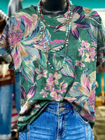 Retro Floral Print T-shirt