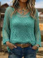 Vintage Western Art Soft Casual Crocheted Shirt