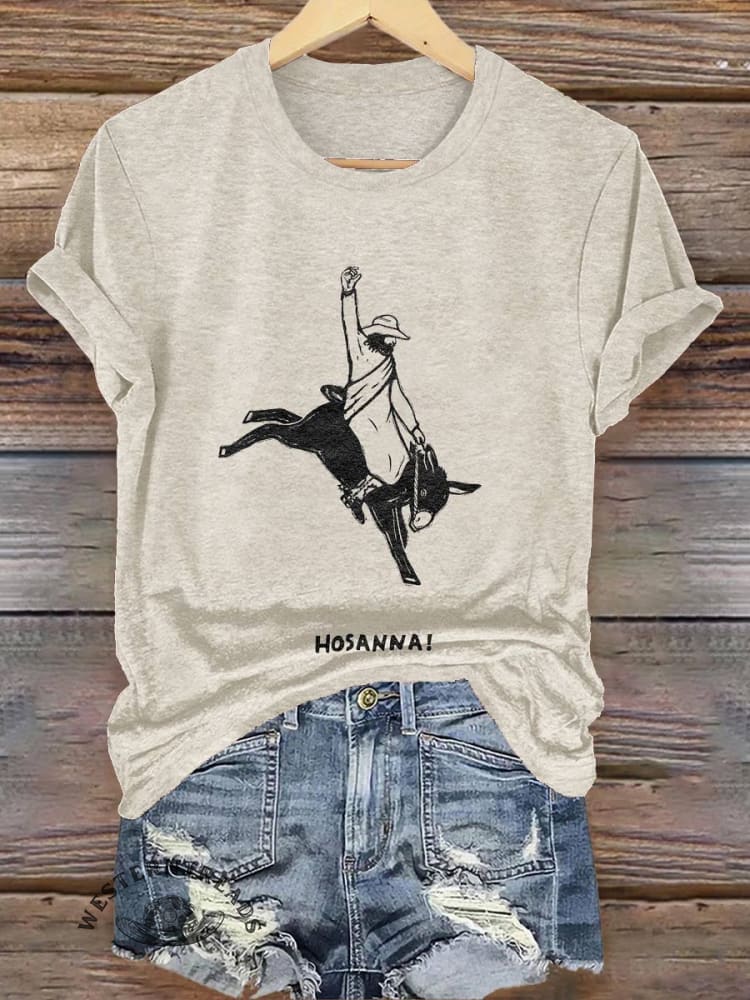 Hosanna Rodeo Jesus Print T-shirt