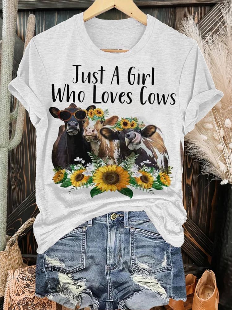 Cattle & Sunflower Print T-shirt