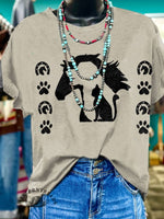 Horse Art Print Casual T-shirt