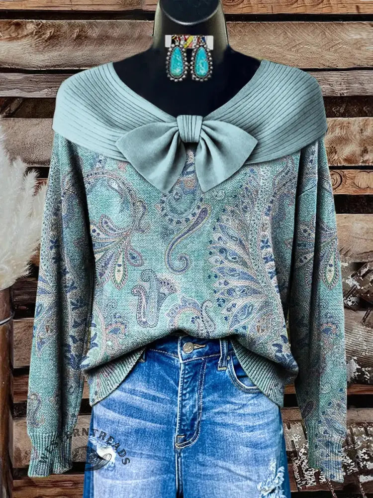 Women's Paisley Print Casual Sweater