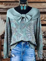 Women's Paisley Print Casual Sweater