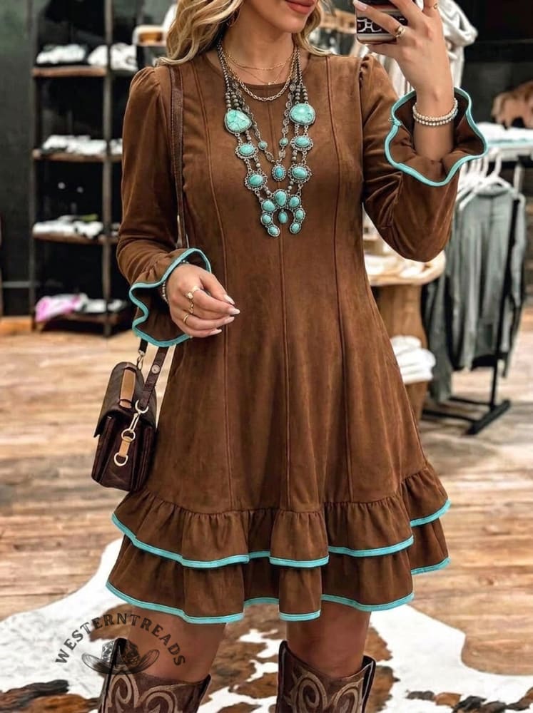 Mint Green Ruffled Casual Dress