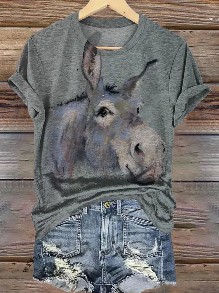 Cute Donkey Art Print T-shirt