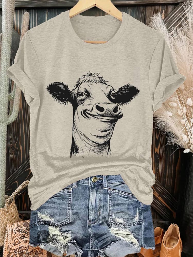 Funny Cow Print T-shirt