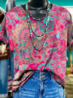 Vintage Paisley V-neck T-shirt