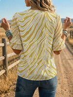 Women's Retro Floral Puff Sleeve Casual Shirt