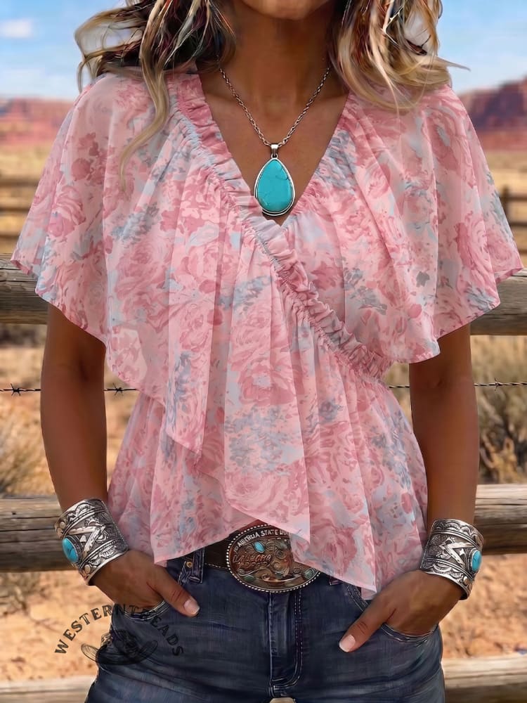Vintage Art Print Comfortable Summer Fabrics Casual Shirt
