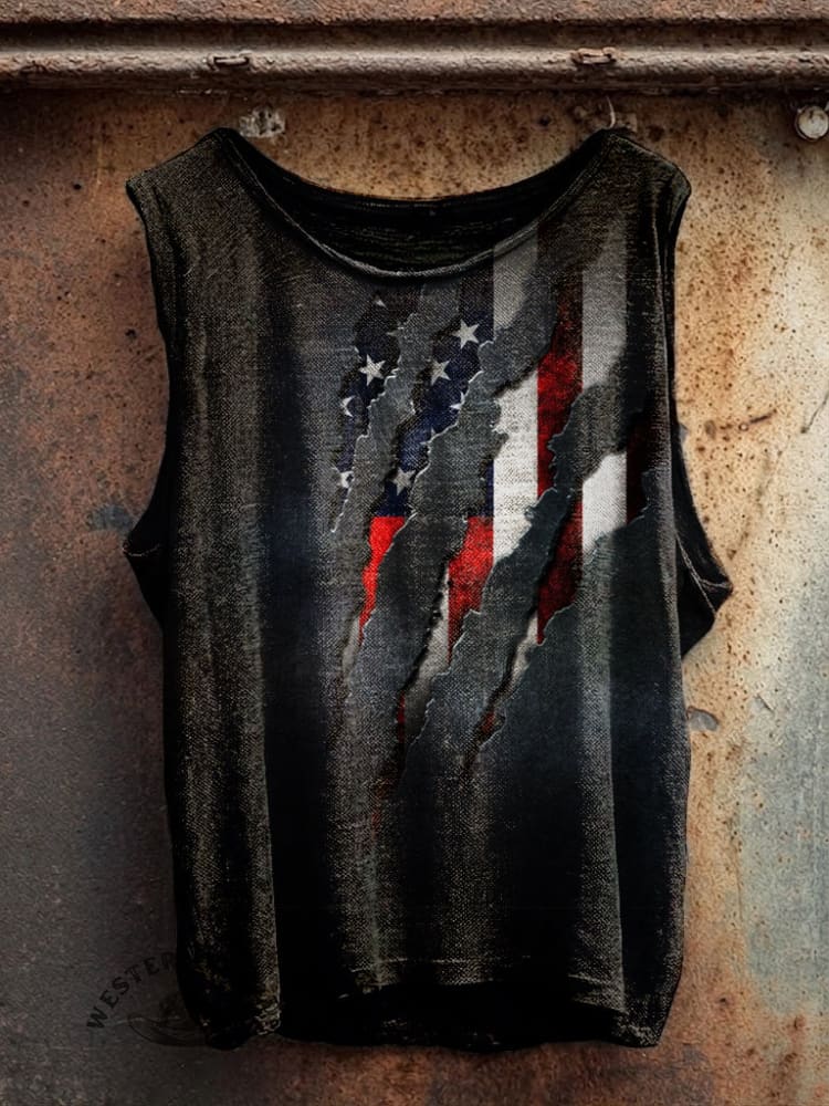 Women's Vintage Independence Day Print Casual Tank Top