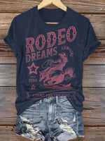 Cowgirl,RODEO Print Casual Short-sleeved Top