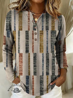 Women's Retro Art Print Casual Cotton Shirt