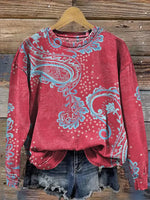 Paisley Art Print Casual Sweatshirt