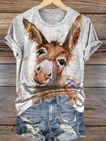 Cute Donkey Art Print T-shirt