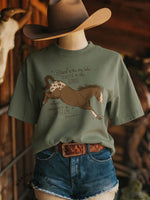 Retro Western Horse Art Print Casual T-shirt