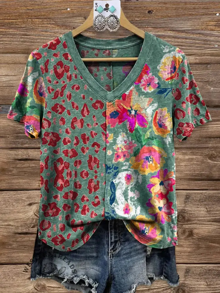 Vintage Elegant Soft Western Cotton T-shirt Top