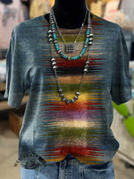 Retro Art Pattern Print T-shirt