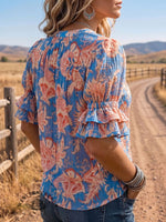 Vintage Art Comfortable Summer Fabrics Puff Sleeve Casual Shirt