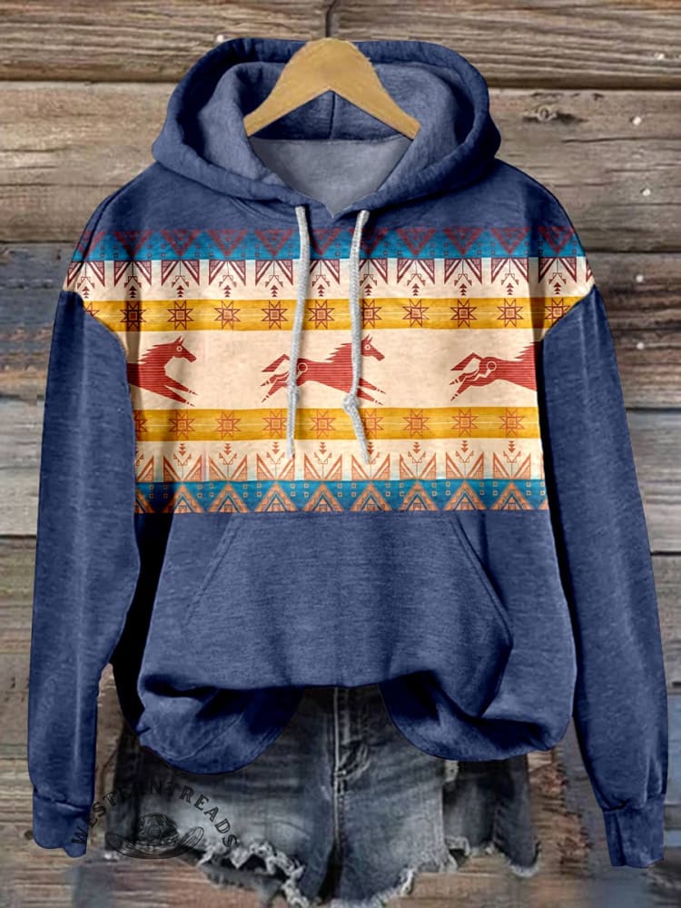 Aztec Print Casual Hoodie Sweatshirt