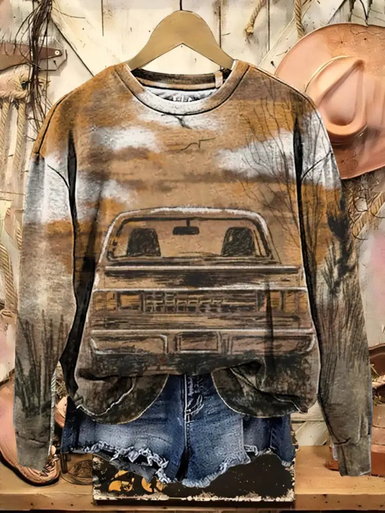 Western Art Casual Cotton Sweatshirt