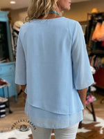 Retro Art Design Chiffon Layered Ruffle Shirt