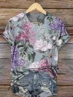 Vintage Retro Flower Pattern T-shirt