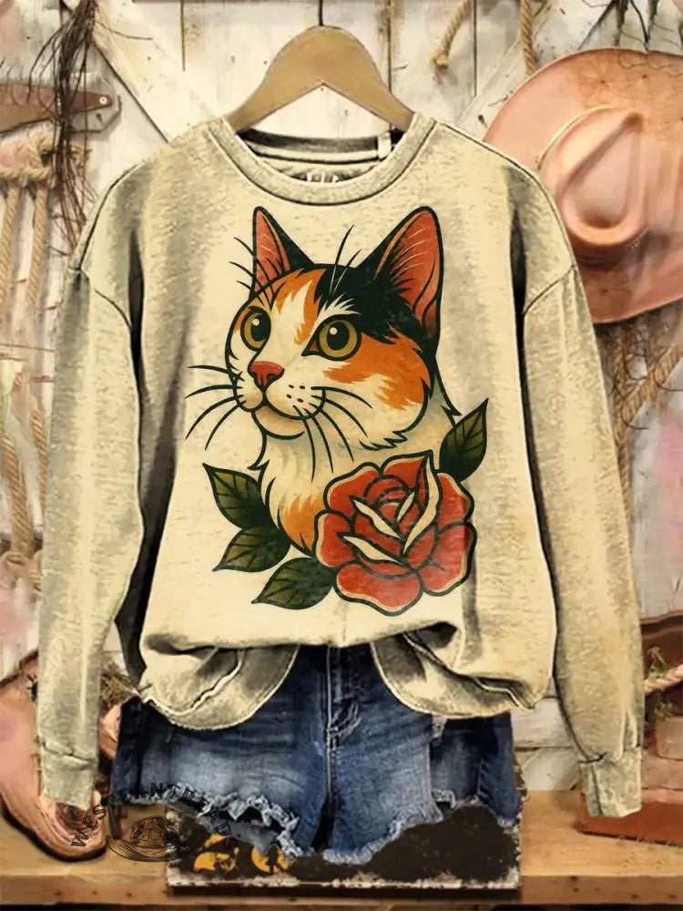 Vintage Art Print Sweatshirt