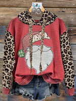 Vintage Contrast Print Christmas Hoodie Sweatshirt