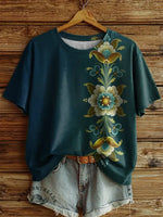 Retro Floral Art Print T-shirt